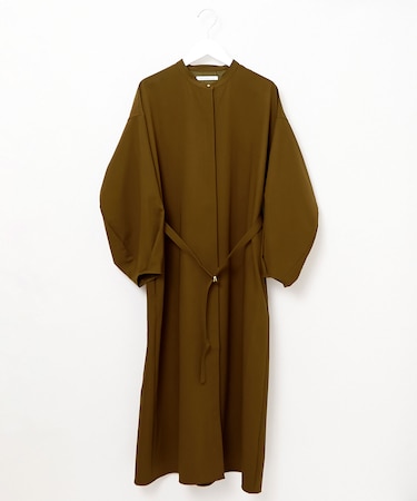 ウールブレンド パフスリーブ ワンピース