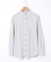 バンドカラー ストライプ ブラウス【一部店舗限定】