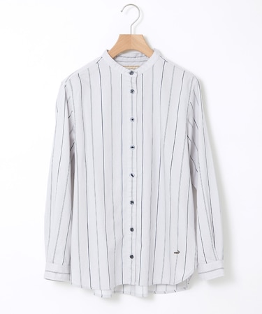 バンドカラー ストライプ ブラウス【一部店舗限定】