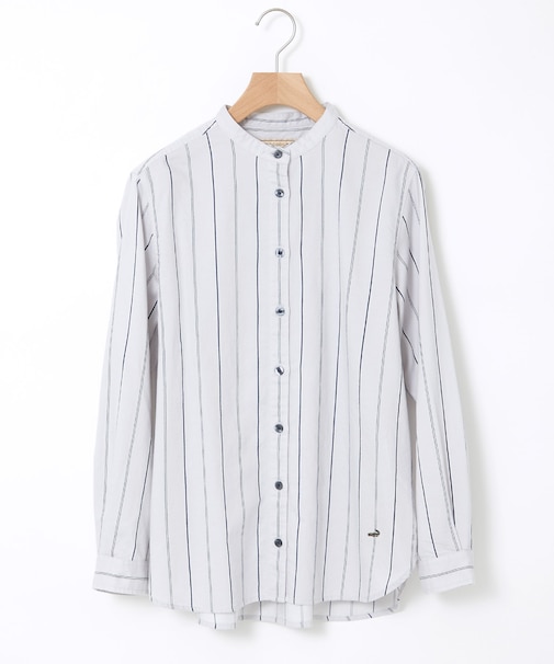 バンドカラー ストライプ ブラウス【一部店舗限定】