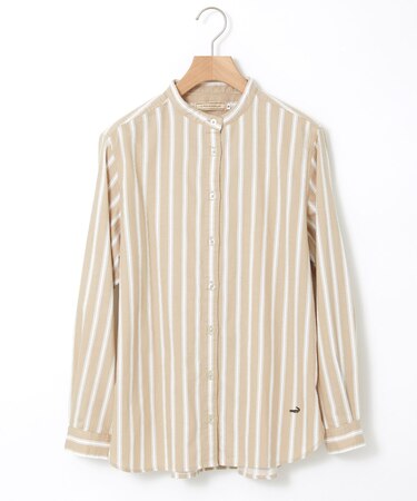 バンドカラー ストライプ ブラウス【一部店舗限定】