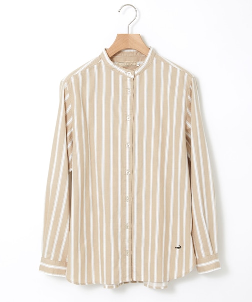 バンドカラー ストライプ ブラウス【一部店舗限定】