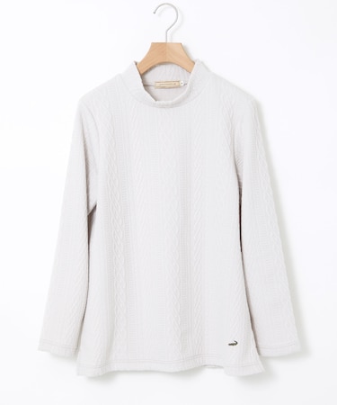 ケーブルジャカード ハイネック カットソー【一部店舗限定】