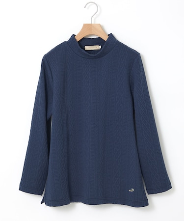 ケーブルジャカード ハイネック カットソー【一部店舗限定】