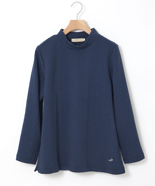 ケーブルジャカード ハイネック カットソー【一部店舗限定】