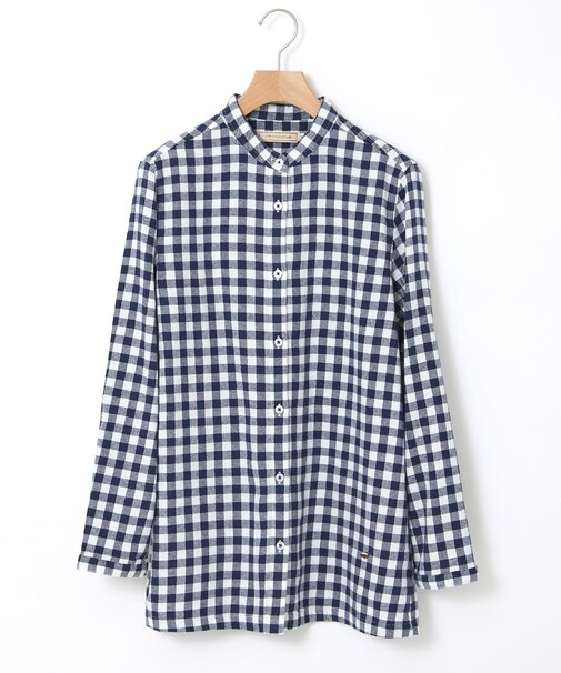 コットン バンドカラー チュニック【一部店舗限定】