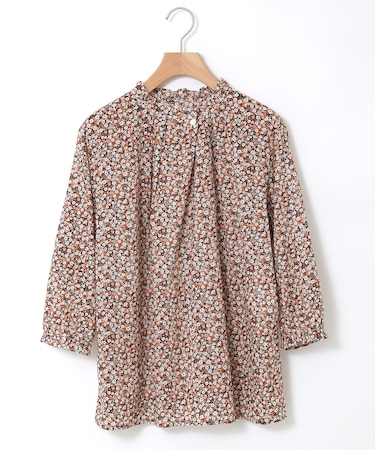 小花プリントブラウス