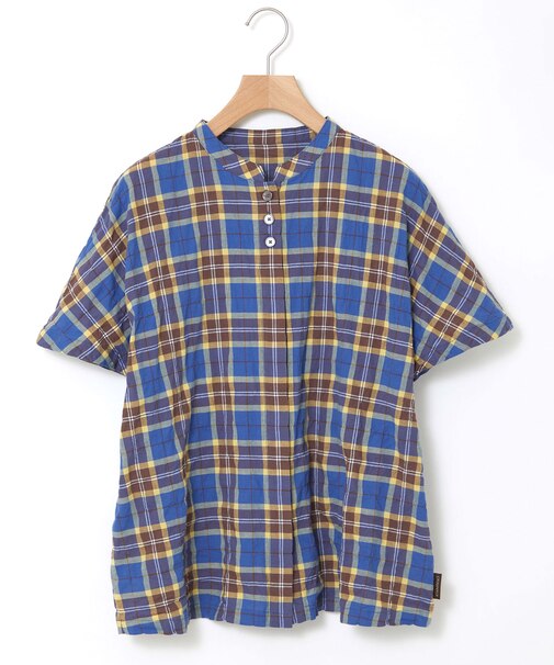 オーガニックコットン バンドカラー ブラウス