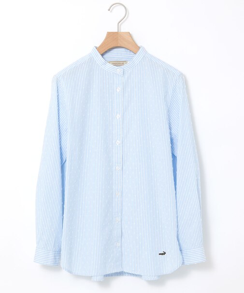 スタンドカラー カットドビー ブラウス