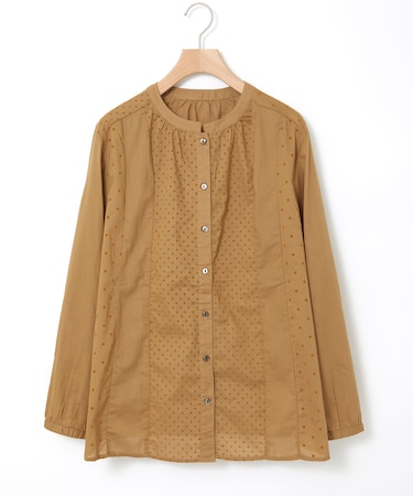 フロッキー ドットデザイン ブラウス