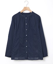 フロッキー ドットデザイン ブラウス