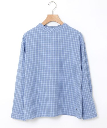 チェック柄 ガーゼ ブラウス