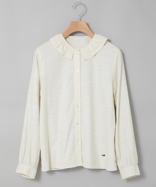 シャンブレー 襟デザイン ブラウス