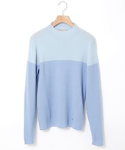 配色切替 ウール ニット【手洗いOK】