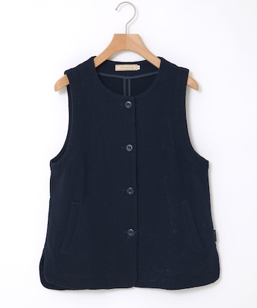 ツイード ノーカラー ベスト