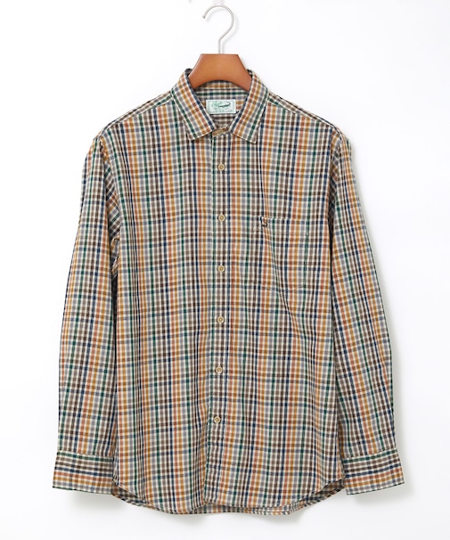 ピケ起毛 チェック柄 シャツ