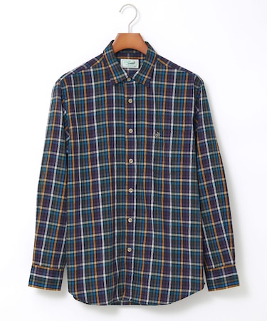 ピケ起毛 チェック柄 シャツ