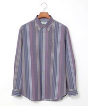ピケ 配色 ストライプ シャツ