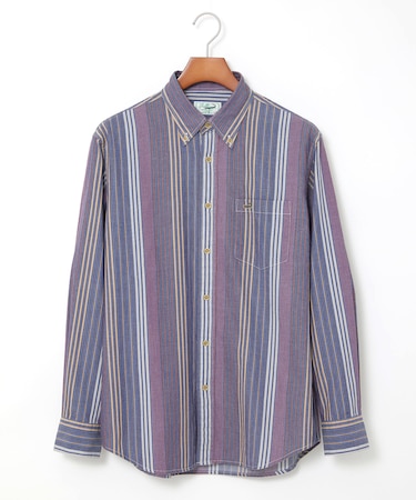 ピケ 配色 ストライプ シャツ