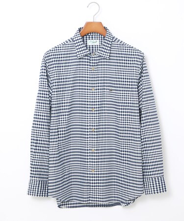 ギンガムチェック柄 レギュラーカラー シャツ
