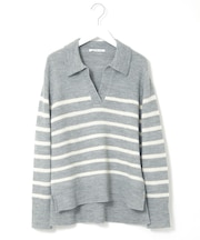 ウールブレンド スキッパー ニット