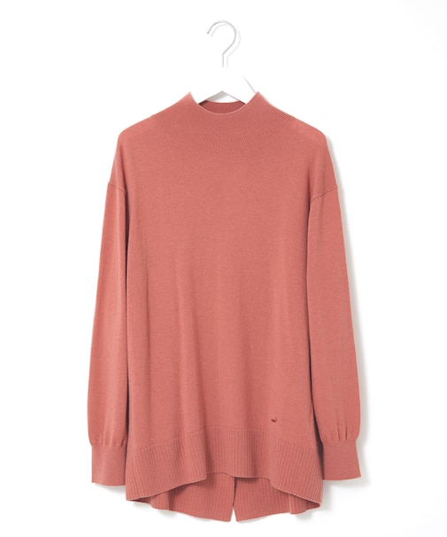 ウールブレンド アイレット ニットチュニック