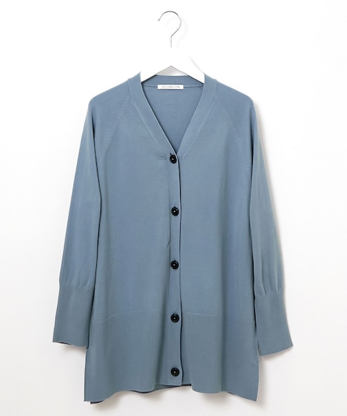 サイドスリット ミドル丈 カーディガン