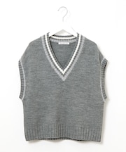 ウールブレンド チルデン ニットベスト