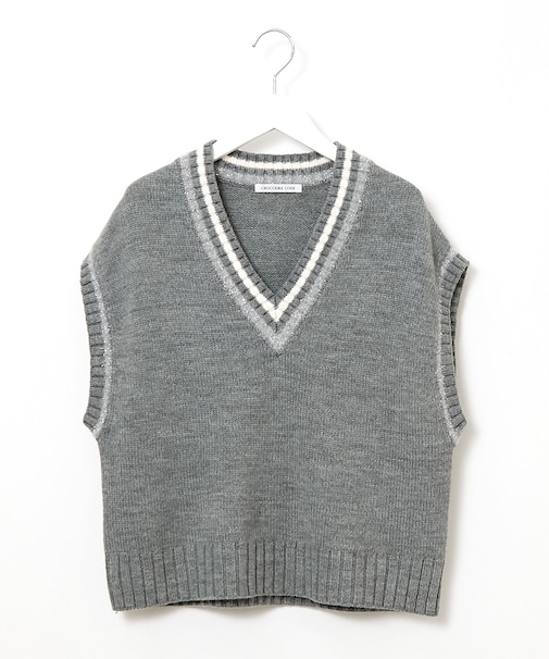 ウールブレンド チルデン ニットベスト