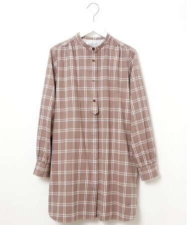 起毛 バンドカラー チュニック