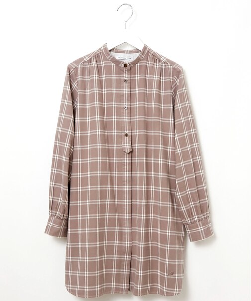 起毛 バンドカラー チュニック