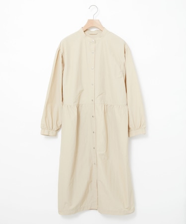 ノーカラー ウエスト切り替え ライトコート