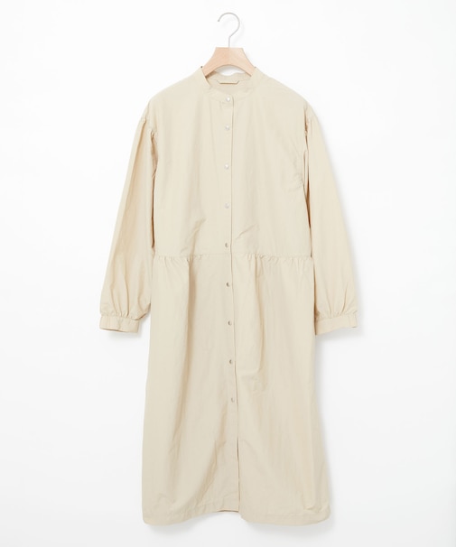 ノーカラー ウエスト切り替え ライトコート
