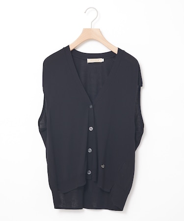 サイドスリット 前開き ニットベスト