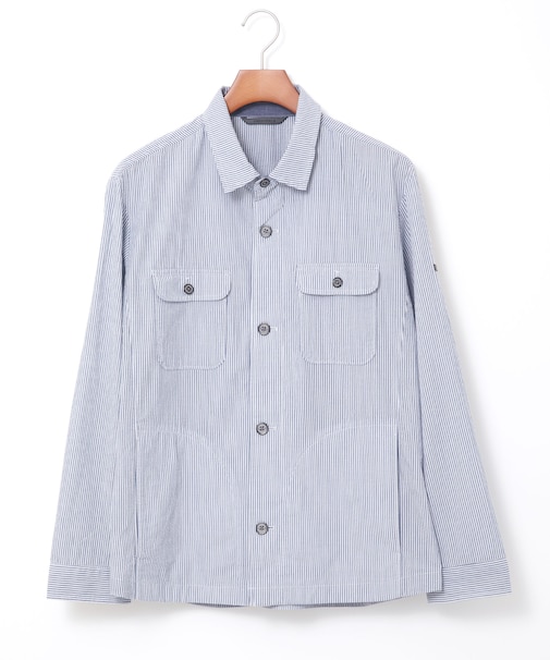 サッカー ストライプ柄 シャツアウター