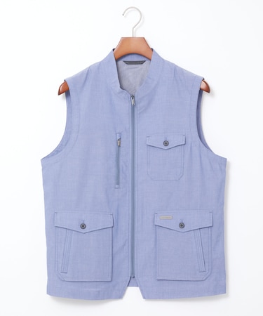 ドビー生地 マルチポケット ベスト【吸汗速乾】