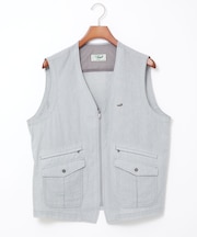 リップル生地 Vネック ベスト【吸汗速乾】