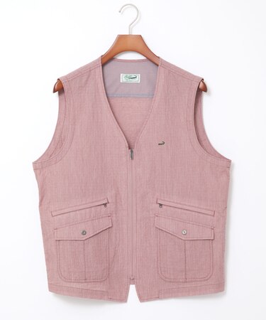 リップル生地 Vネック ベスト【吸汗速乾】