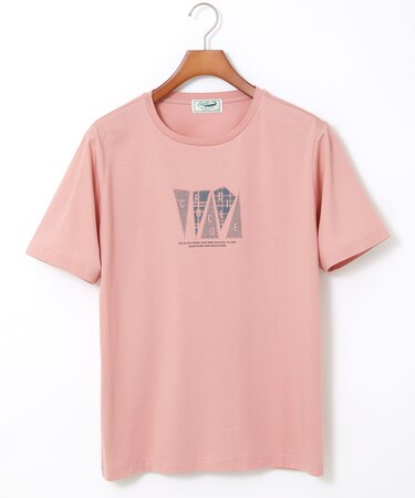 チェック柄 ロゴ プリントTシャツ