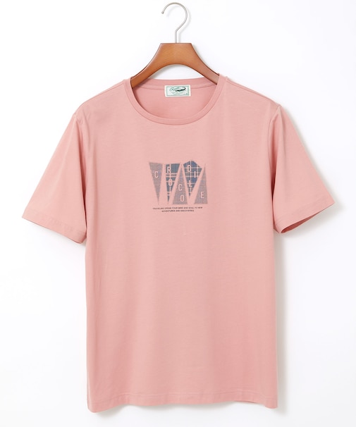 チェック柄 ロゴ プリントTシャツ