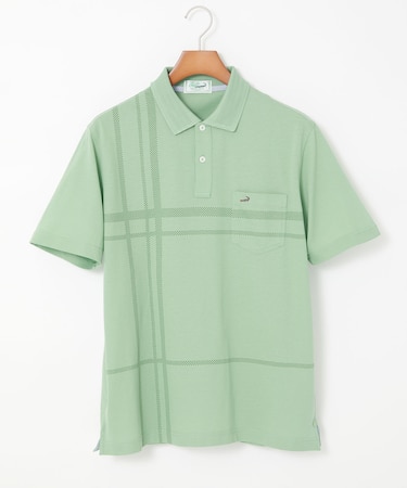 シャドーチェック柄 ポロシャツ