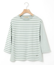 ボーダー 切り替え 七分袖Tシャツ