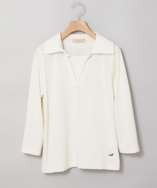 リップルボーダー 七分袖 Tシャツ