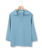 リップルボーダー 七分袖 Tシャツ
