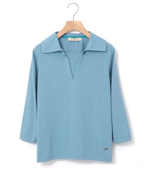 リップルボーダー 七分袖 Tシャツ