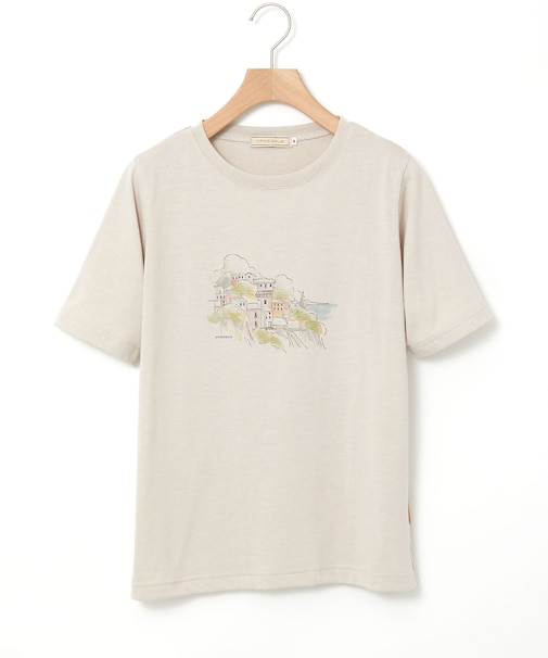 水彩調 プリント Tシャツ【吸汗速乾】