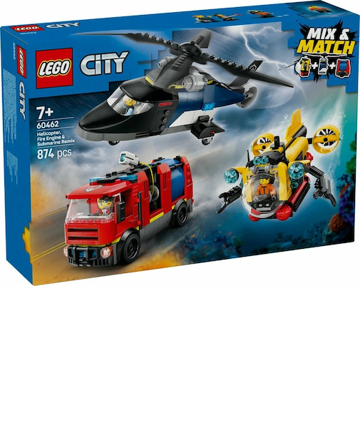 ヘリコプター・消防車・潜水艦 コンボ