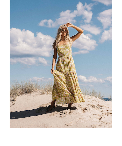 【OUTLET】BILLABONG レディース RIVIERA ROMANCE ロングワンピース 【2024年春夏モデル】