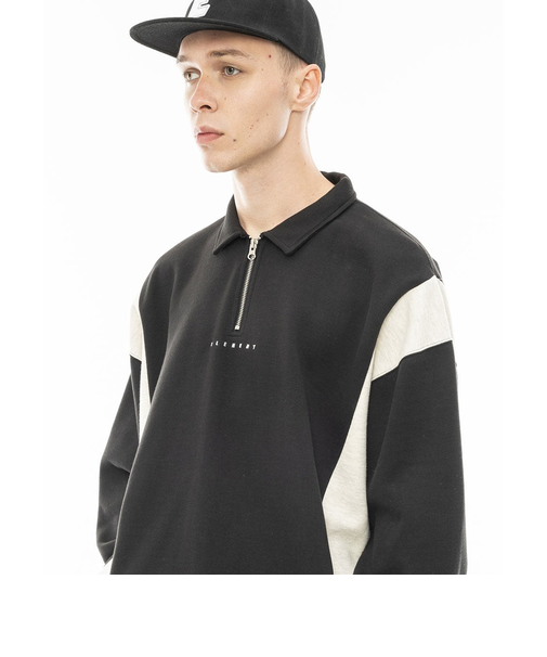 【OUTLET】ELEMENT メンズ FULY POLO HALF ZIP トレーナー FBK 【2024年春夏モデル】