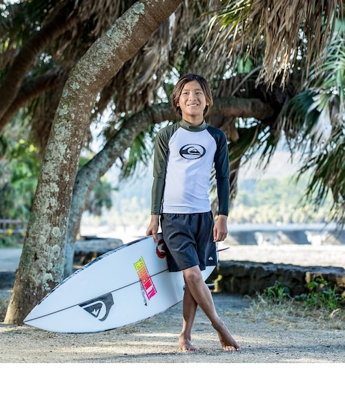 【鳥】替え袖 OUTLET】Quiksilver SATURN LR YOUTH キッズ ラッシュガード 長袖